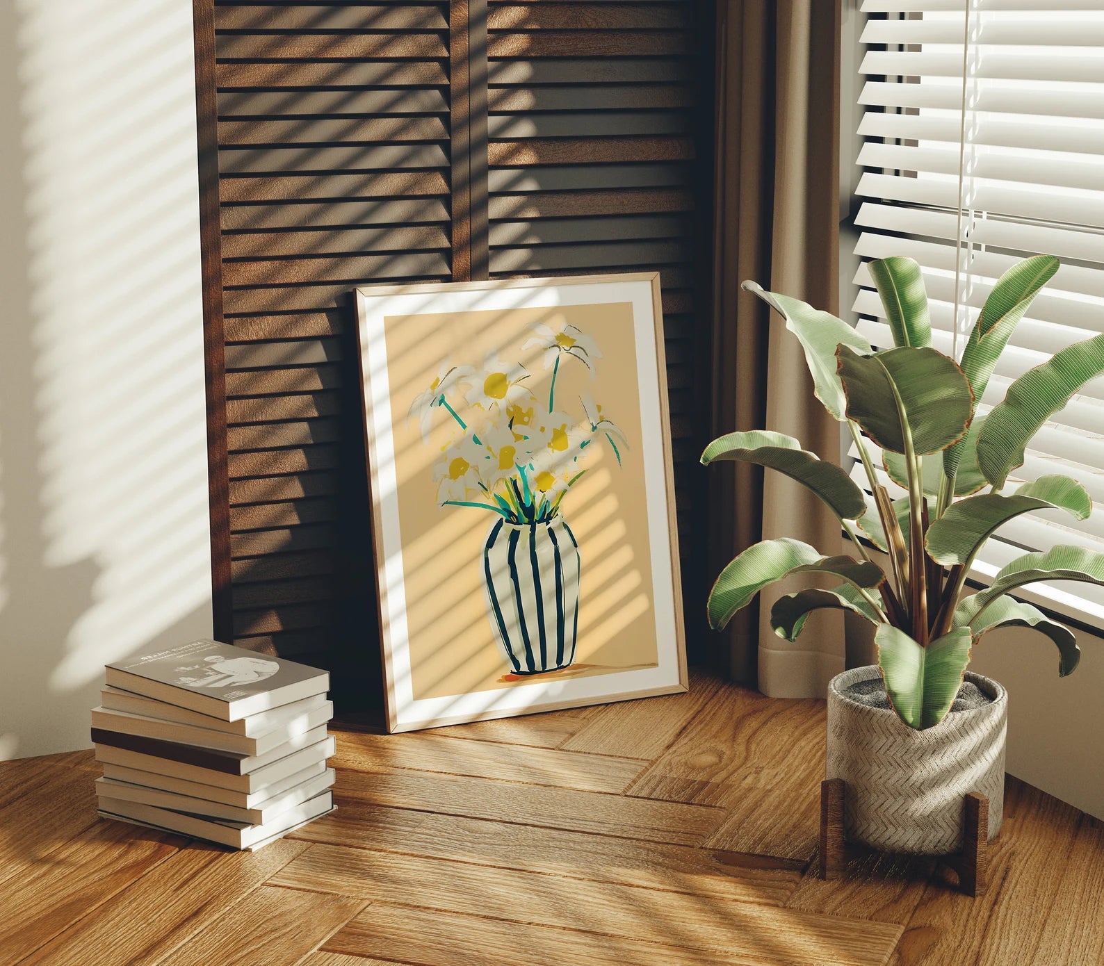 Vertical 3x4 Frame Mockup With Sunlight