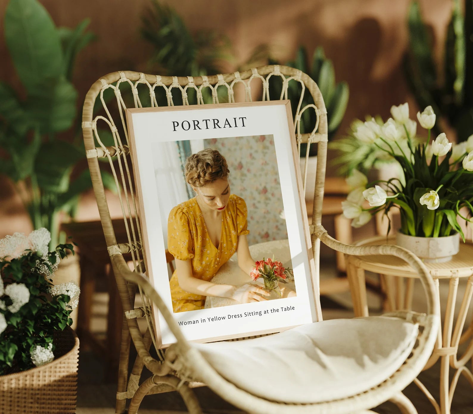 Vertical 3x4 Frame Mockup With Sunlight