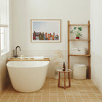 Horizontal 4x3 Bathroom Wall Frame Mockup