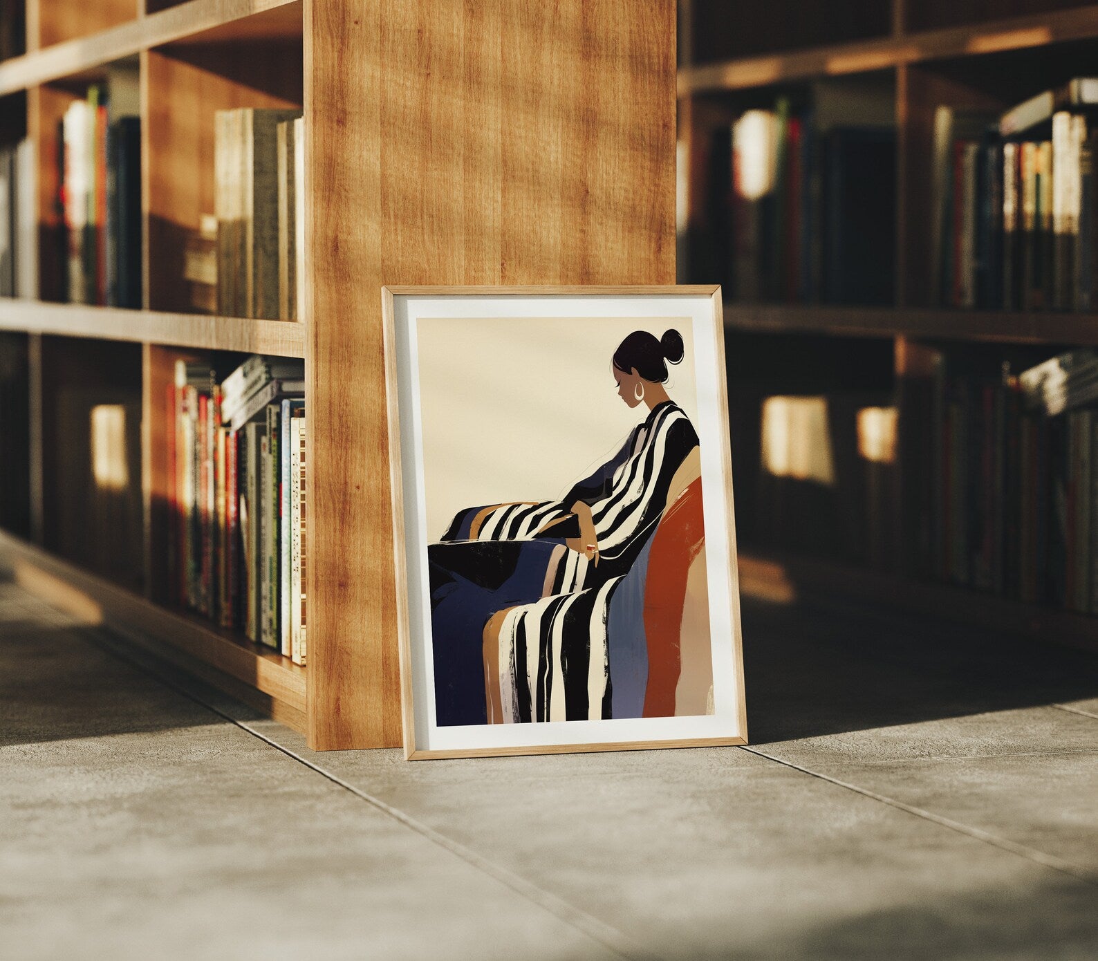 Vertical 3x4 Library Frame Mockup With Sunlight