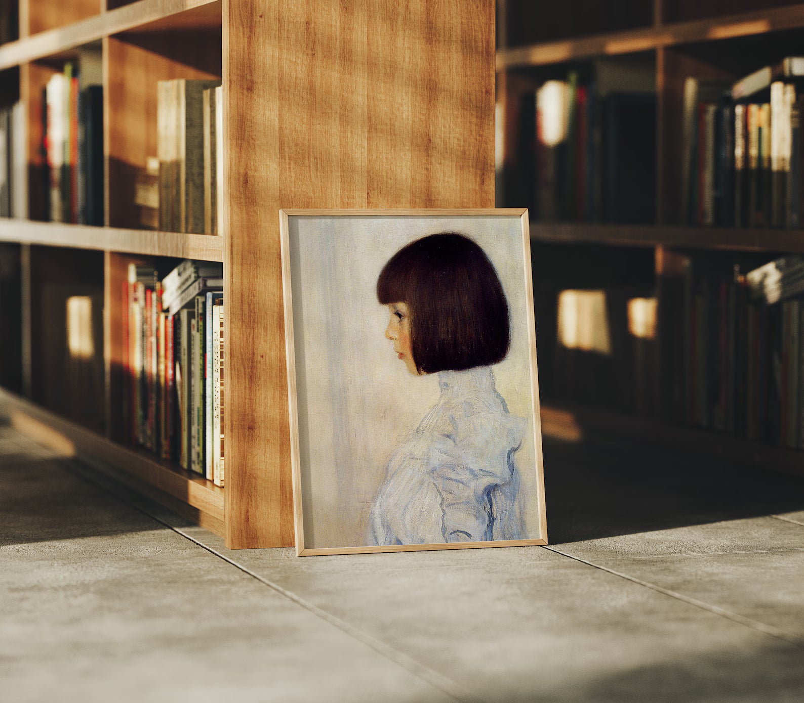Vertical 3x4 Library Frame Mockup With Sunlight