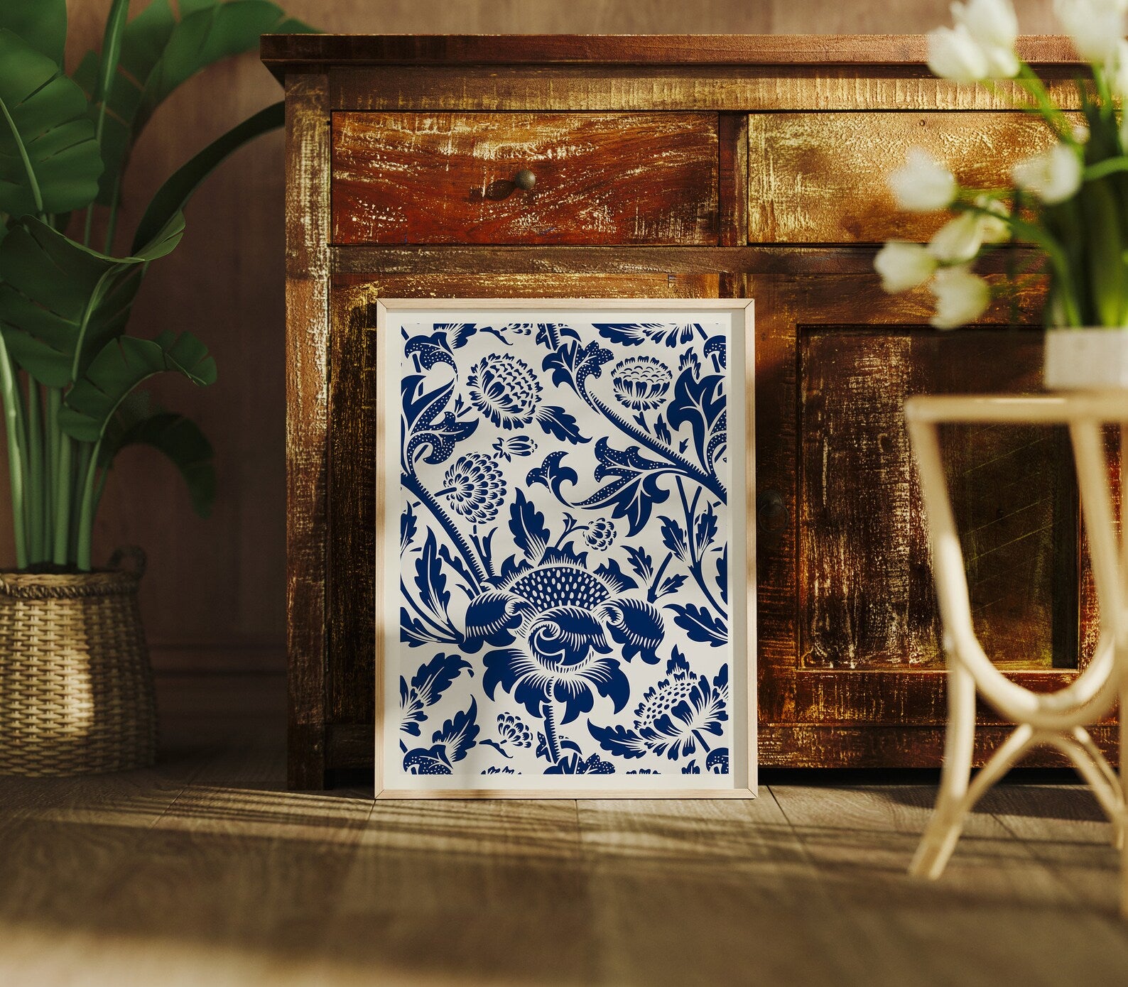 Vertical 3x4 Frame Mockup With Sunlight