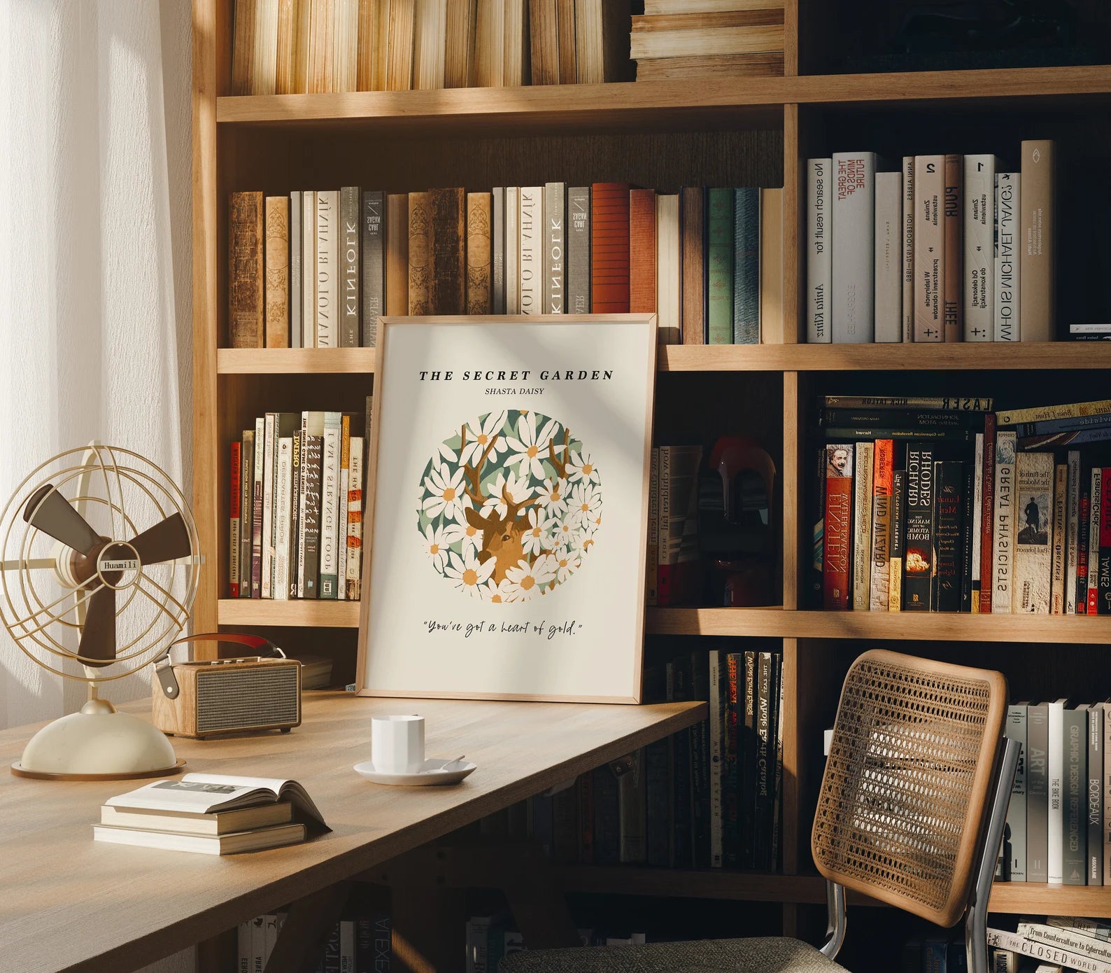 Vertical 3x4 Library Frame Mockup With Sunlight