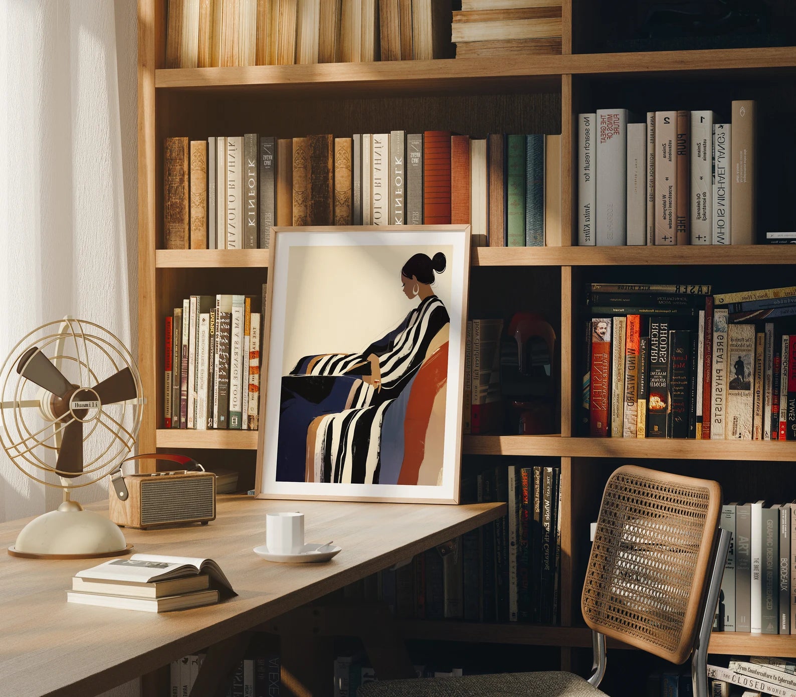 Vertical 3x4 Library Frame Mockup With Sunlight