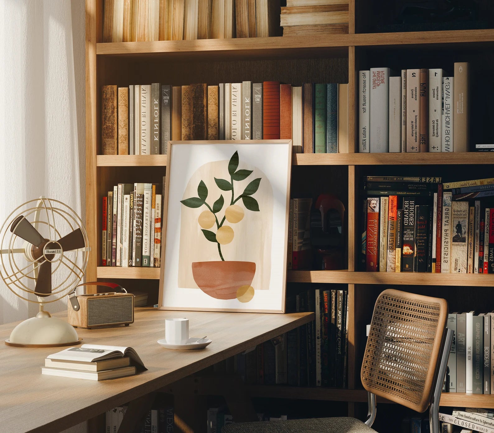 Vertical 3x4 Library Frame Mockup With Sunlight