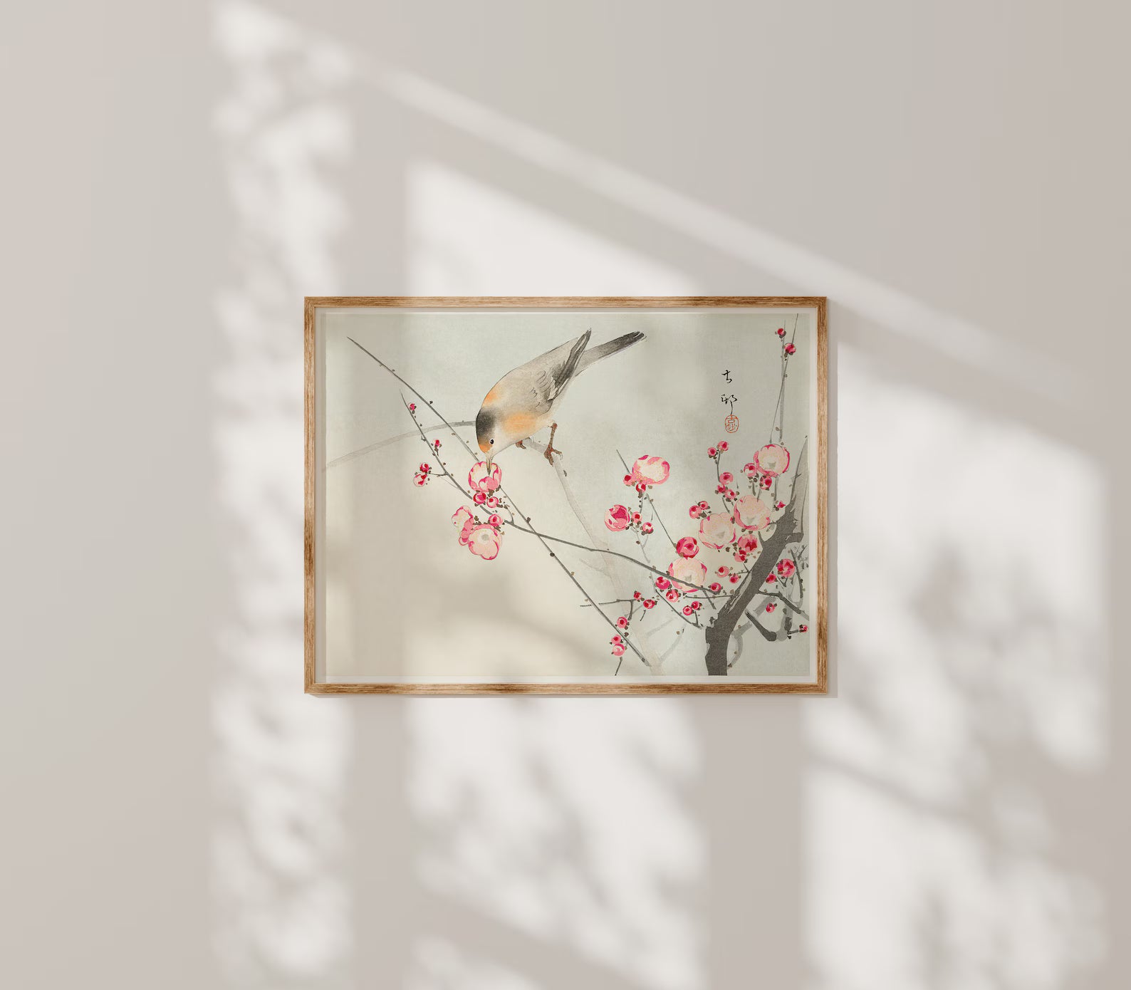 Horizontal 4x3 Wall Frame Mockup With Sunlight