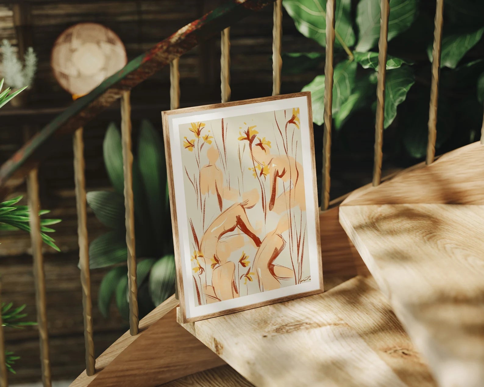 Vertical 3x4 Frame Mockup With Sunlight