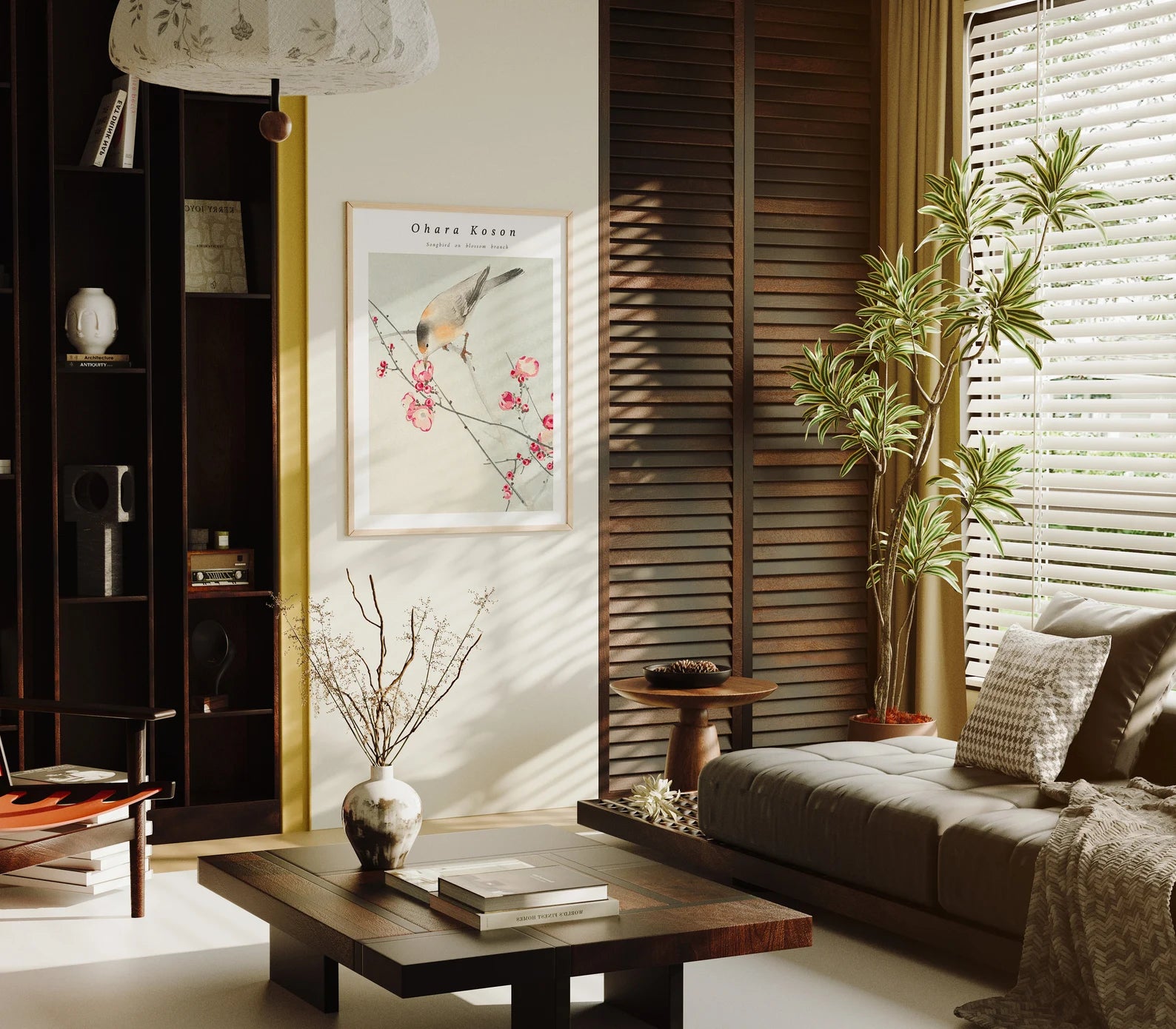 Vertical 3x4 Living Room Wall Frame Mockup With Sunlight