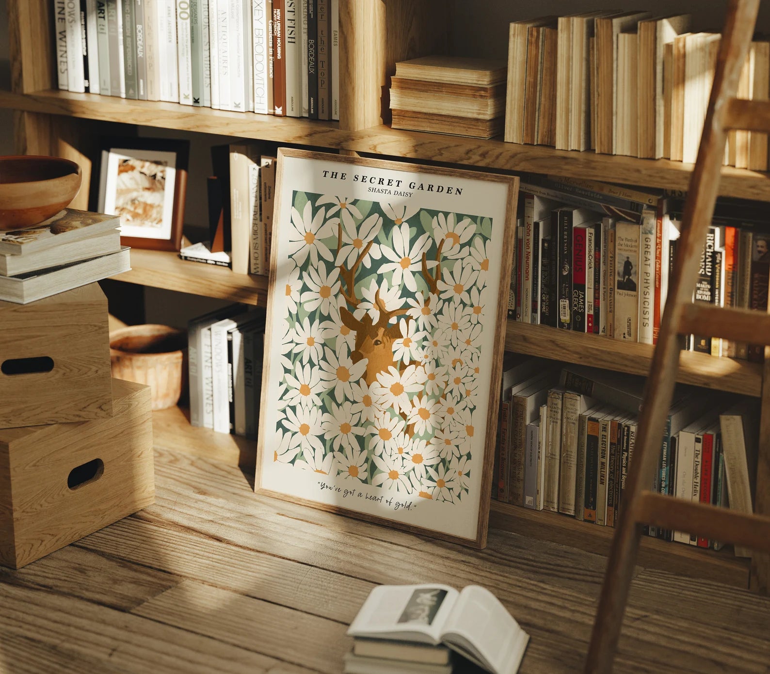 Vertical 3x4 Library Frame Mockup With Sunlight