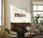 Horizontal 4x3 Living Room Wall Frame Mockup With Sunlight