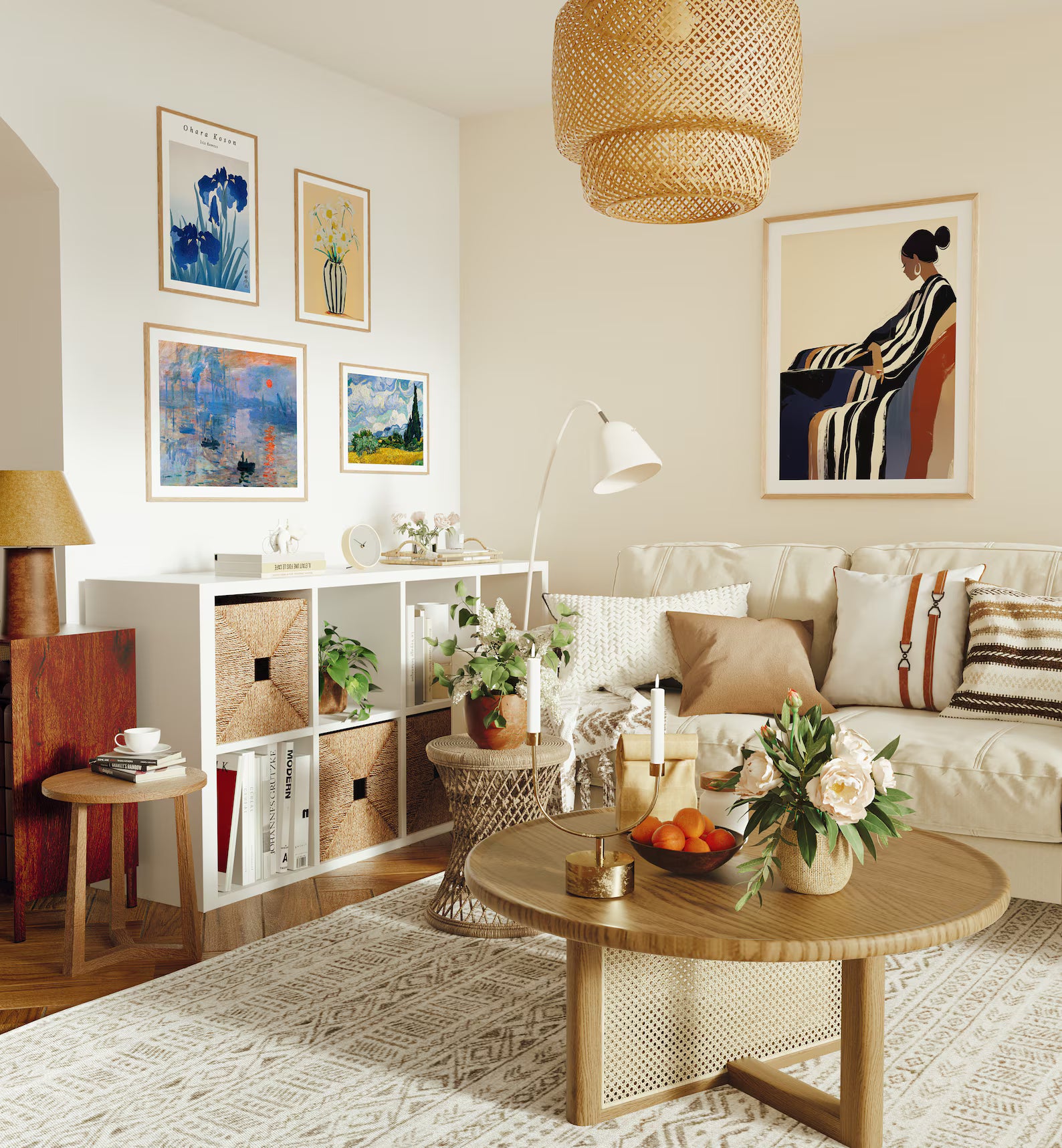 5 Living Room 3x4 Wall Frames Mockup