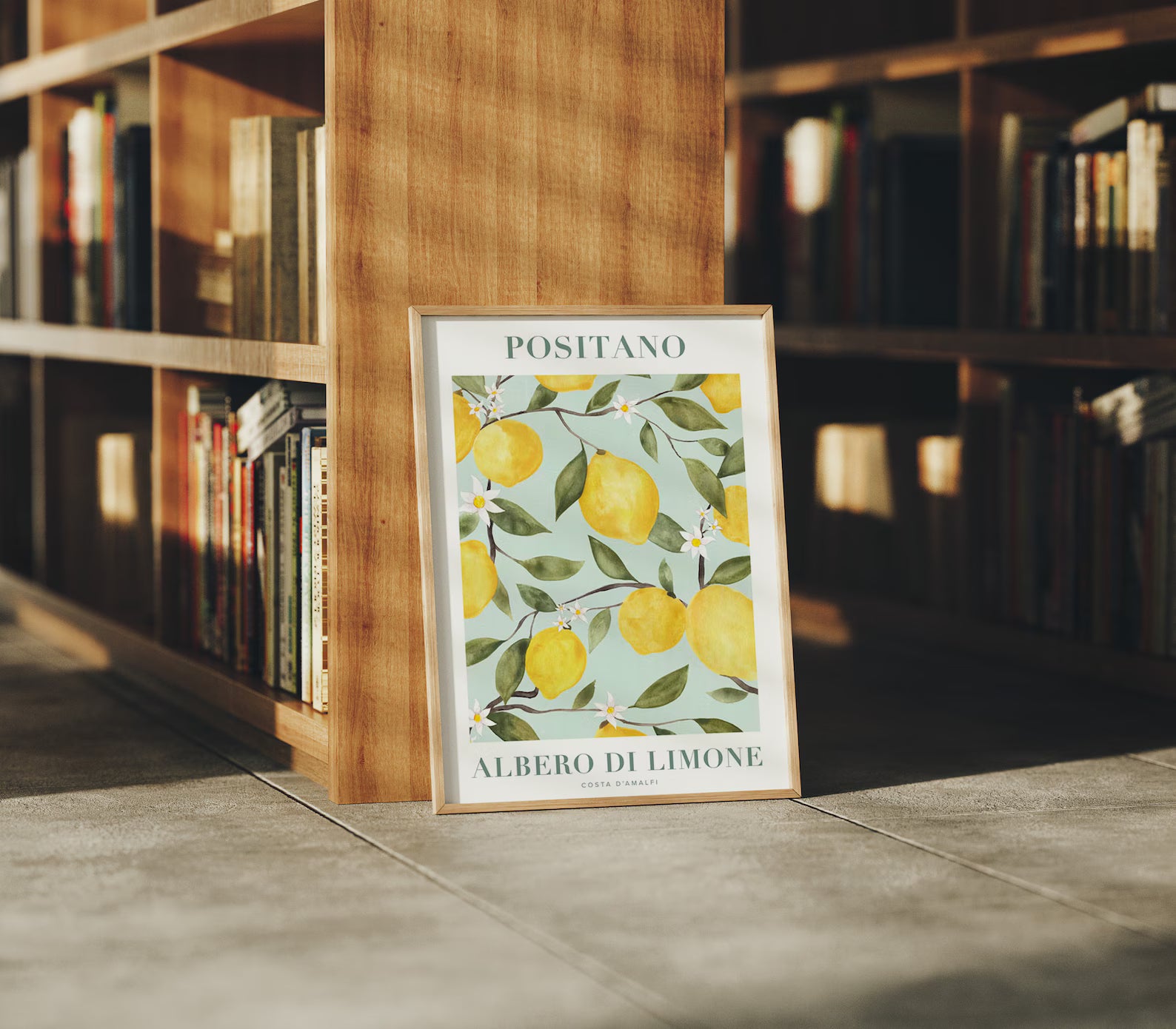 Vertical 3x4 Library Frame Mockup With Sunlight