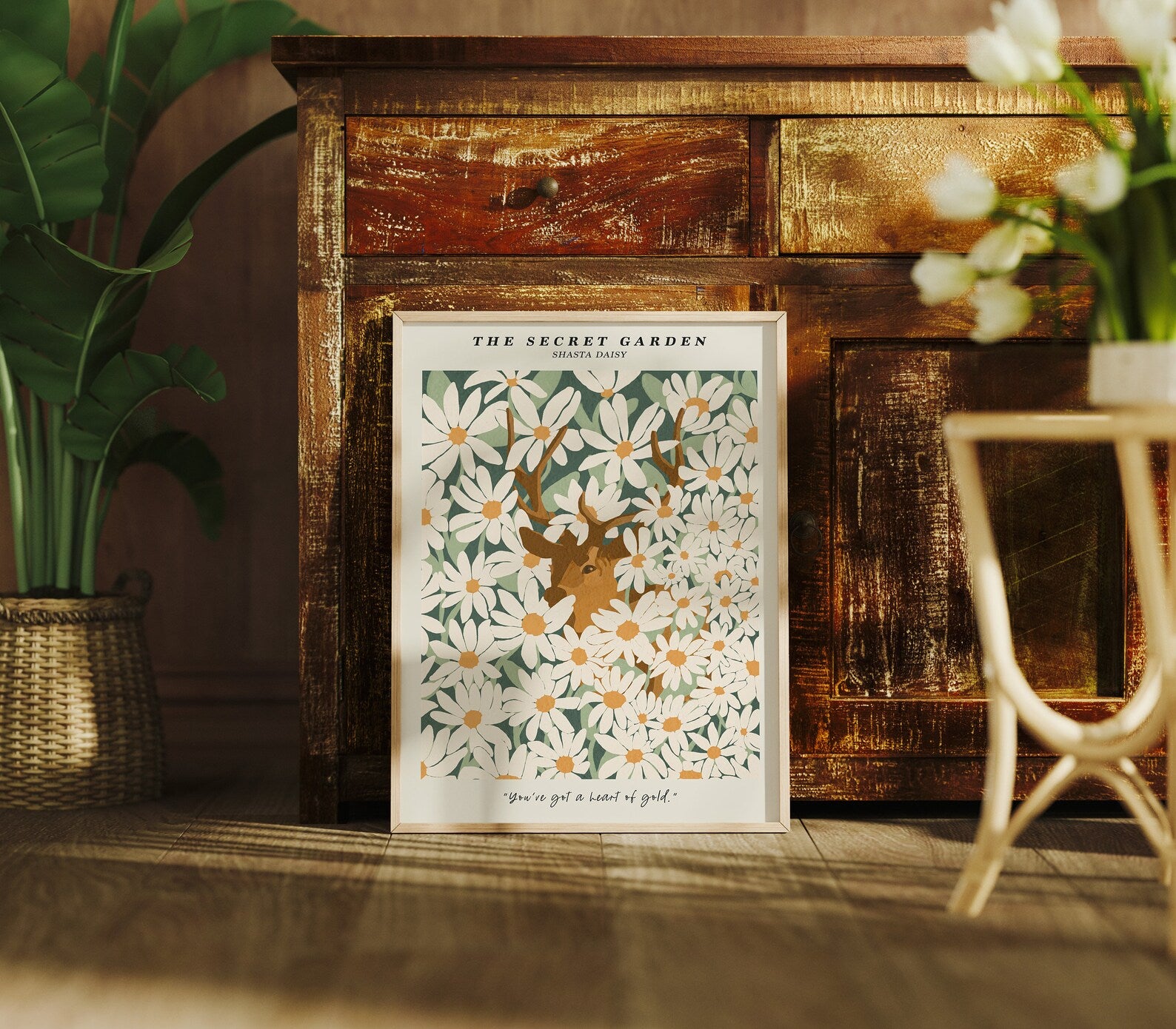 Vertical 3x4 Frame Mockup With Sunlight