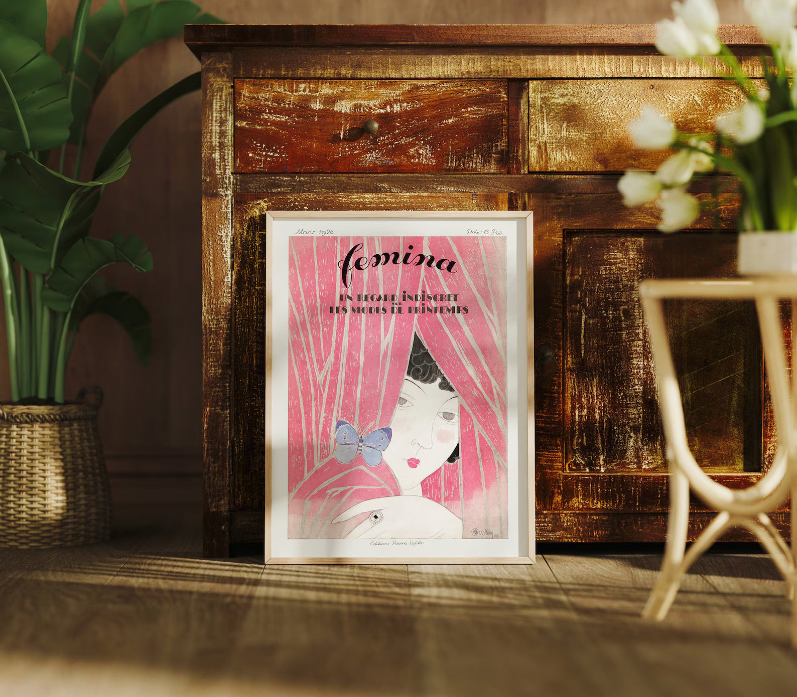 Vertical 3x4 Frame Mockup With Sunlight