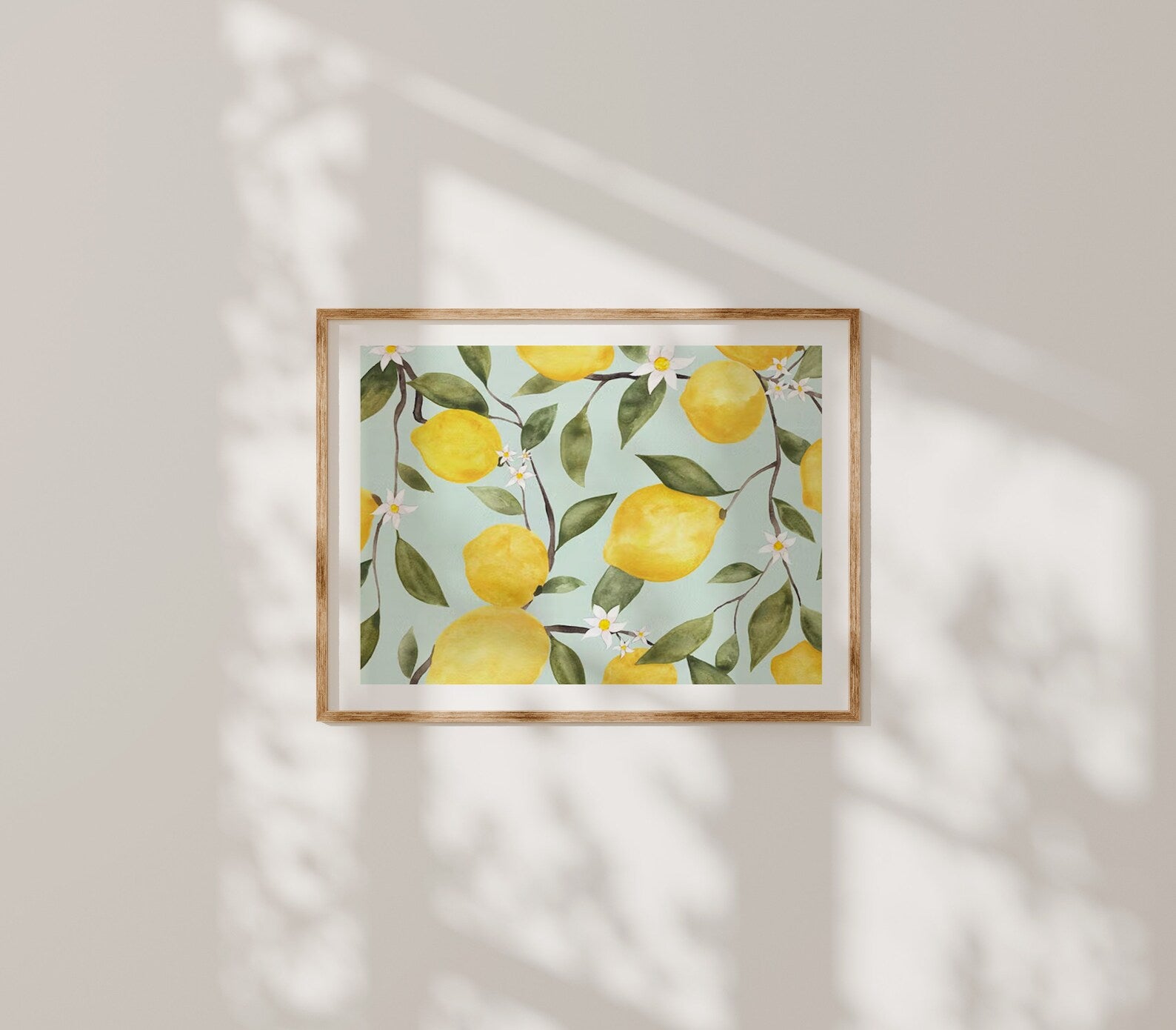 Horizontal 4x3 Wall Frame Mockup With Sunlight