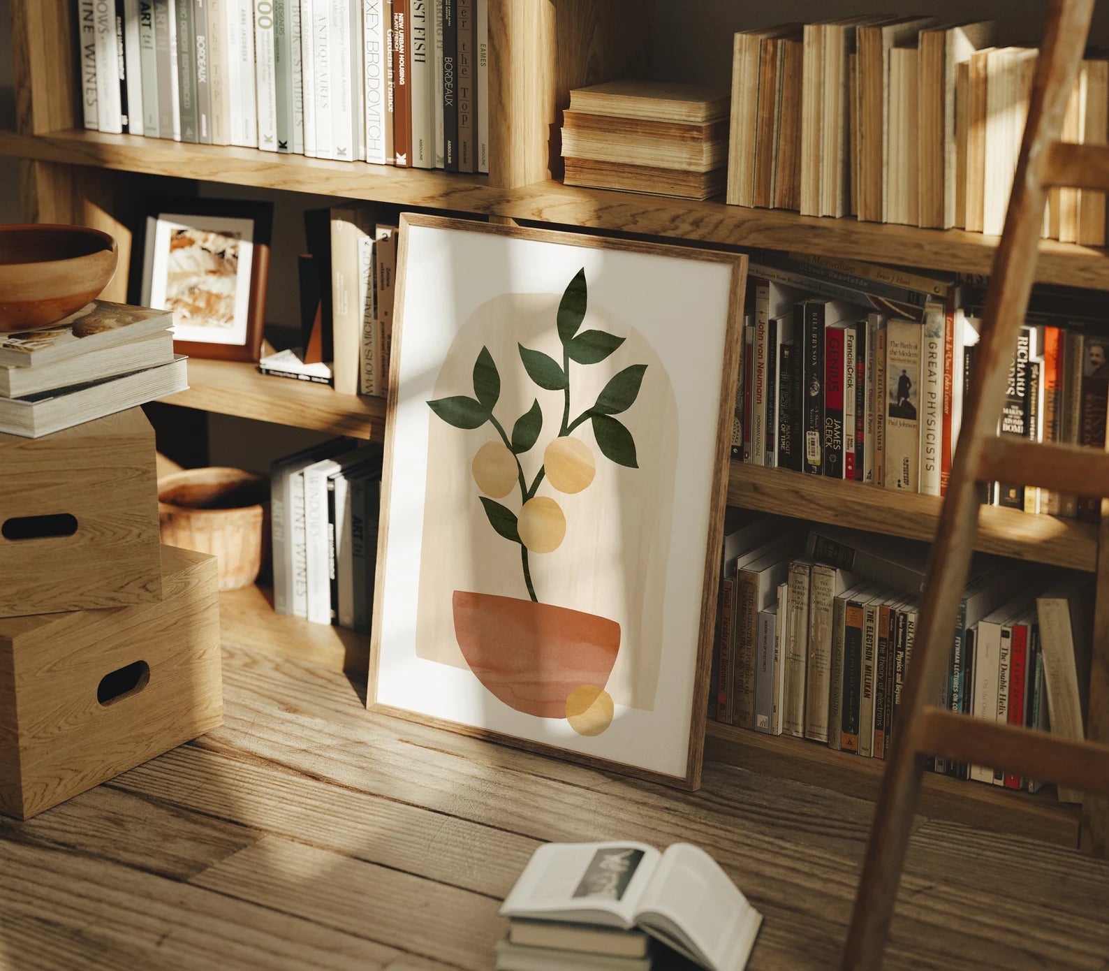Vertical 3x4 Library Frame Mockup With Sunlight