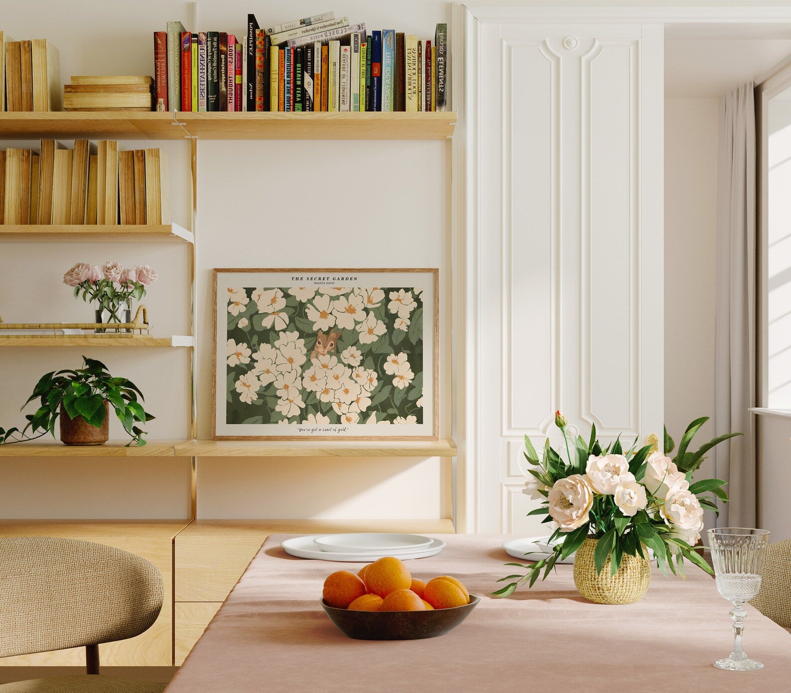 Horizontal 4x3 Dining Table Frame Mockup