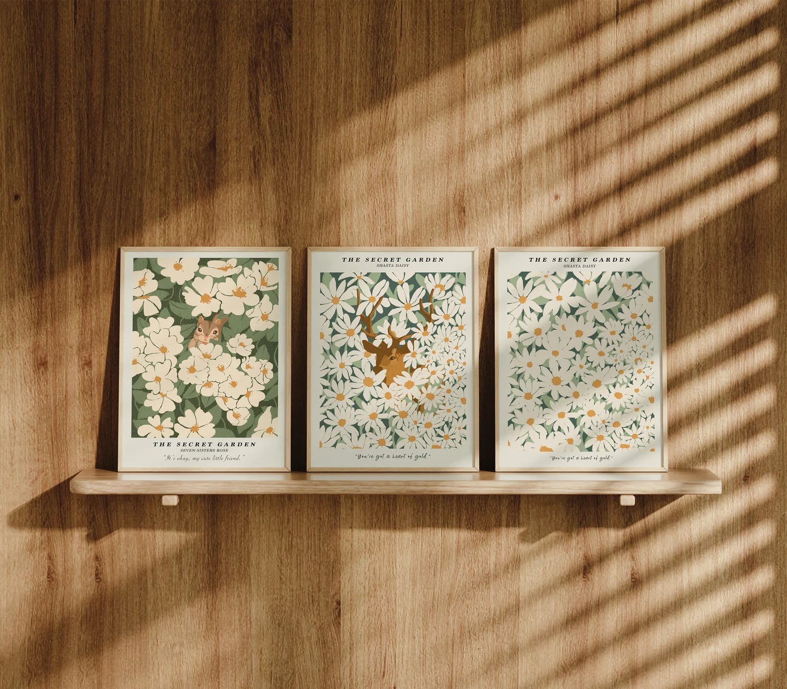 3 Vertical 3x4 Frames Mockup With Sunlight