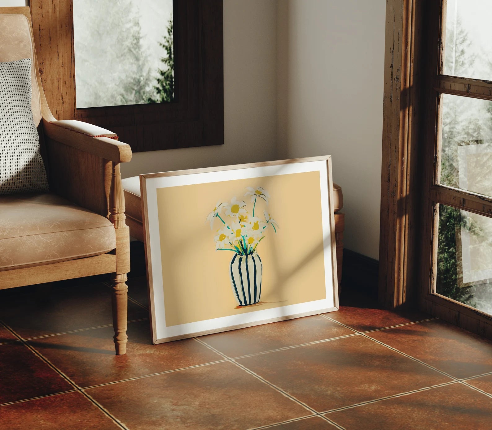 Horizontal 4x3 Frame Mockup With Sunlight