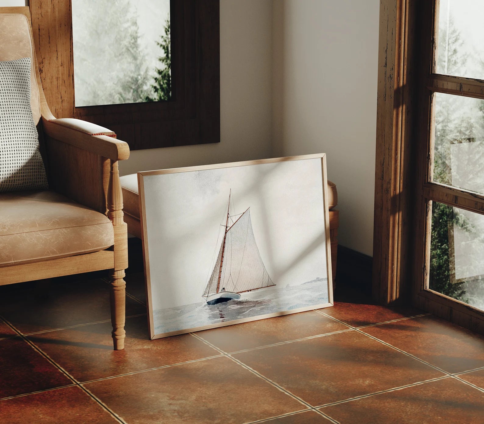 Horizontal 4x3 Frame Mockup With Sunlight