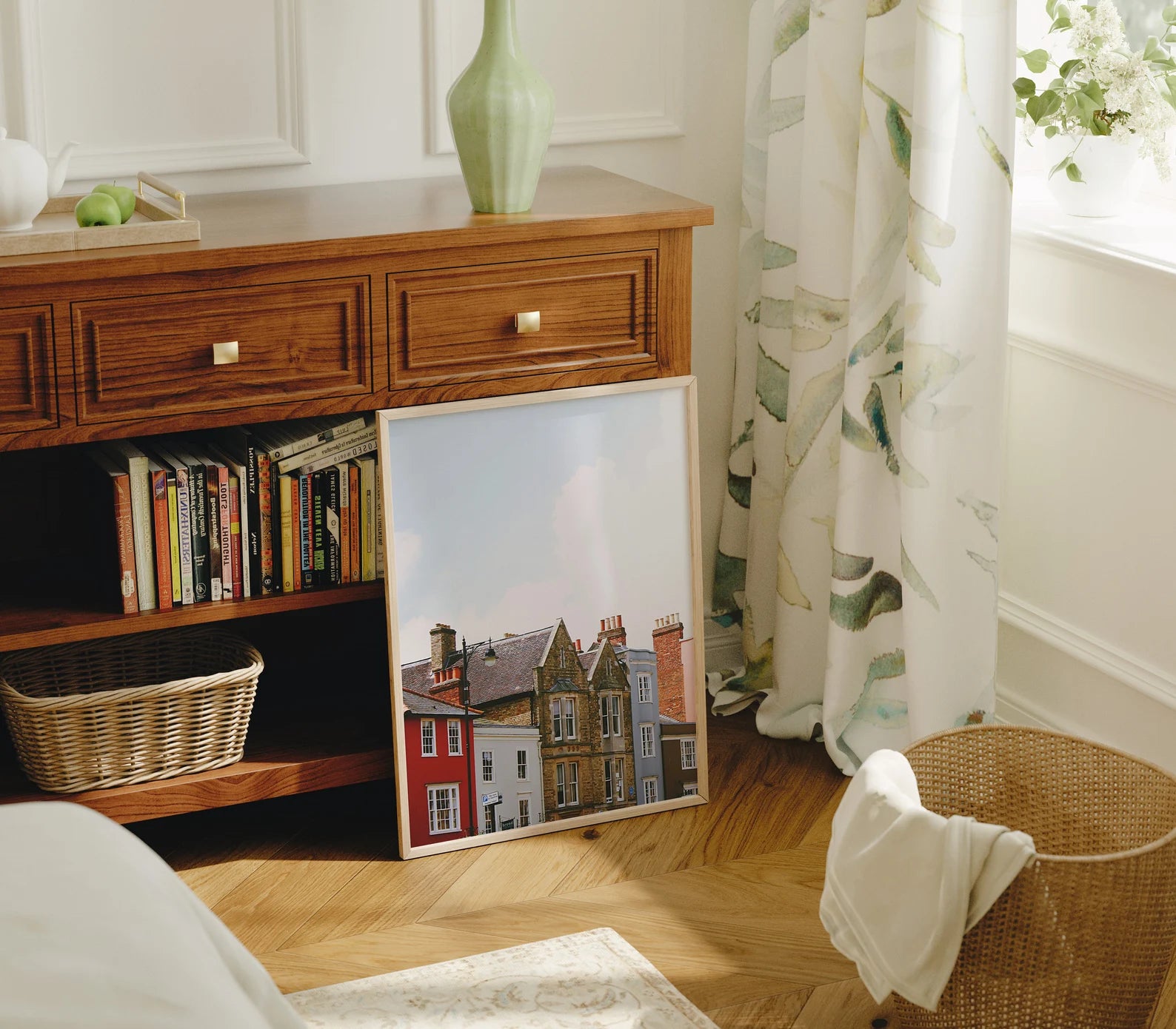 Vertical 3x4 Bedroom Frame Mockup With Sunlight