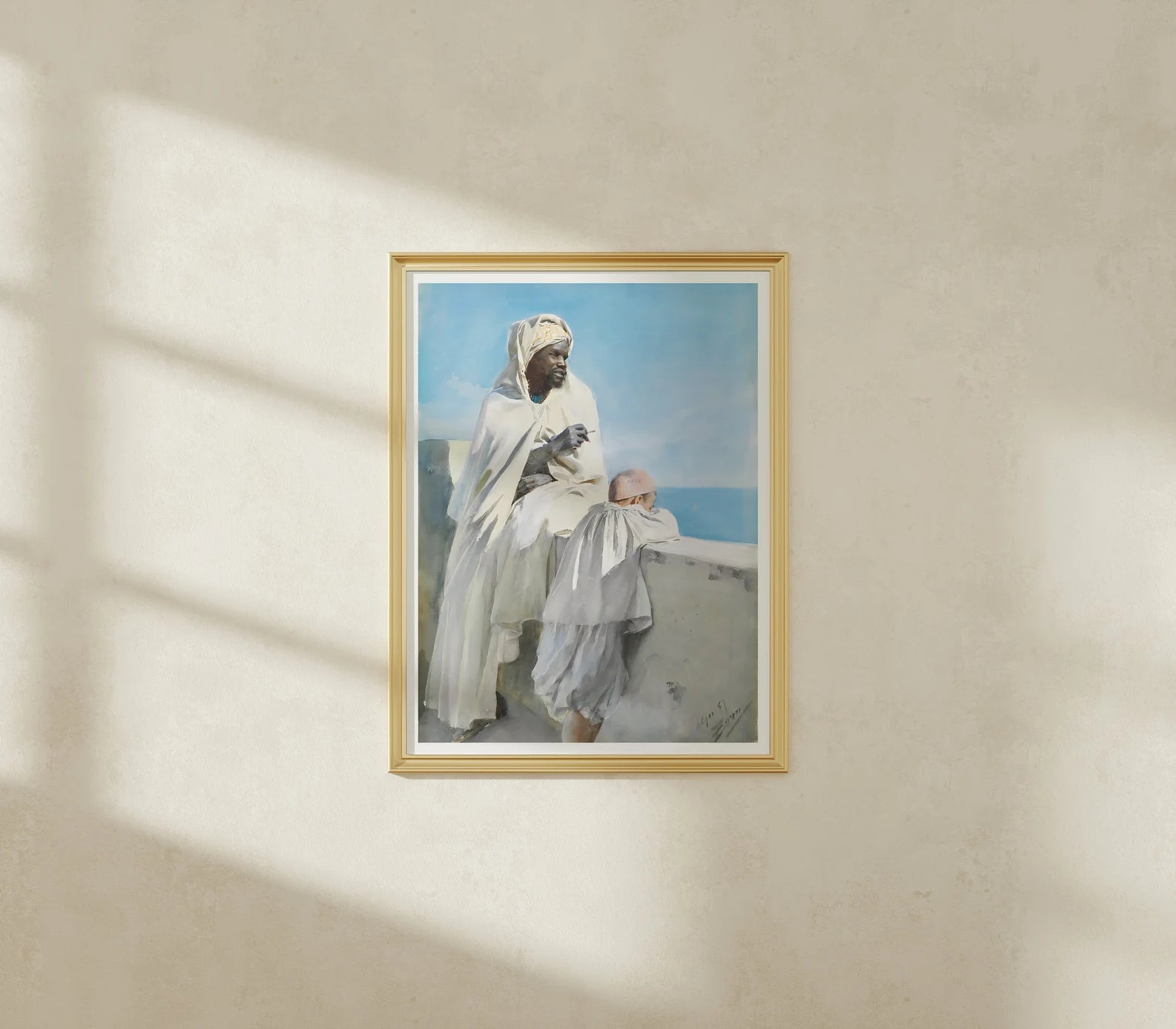 Vertical 3x4 Wall Frame Mockup With Sunlight