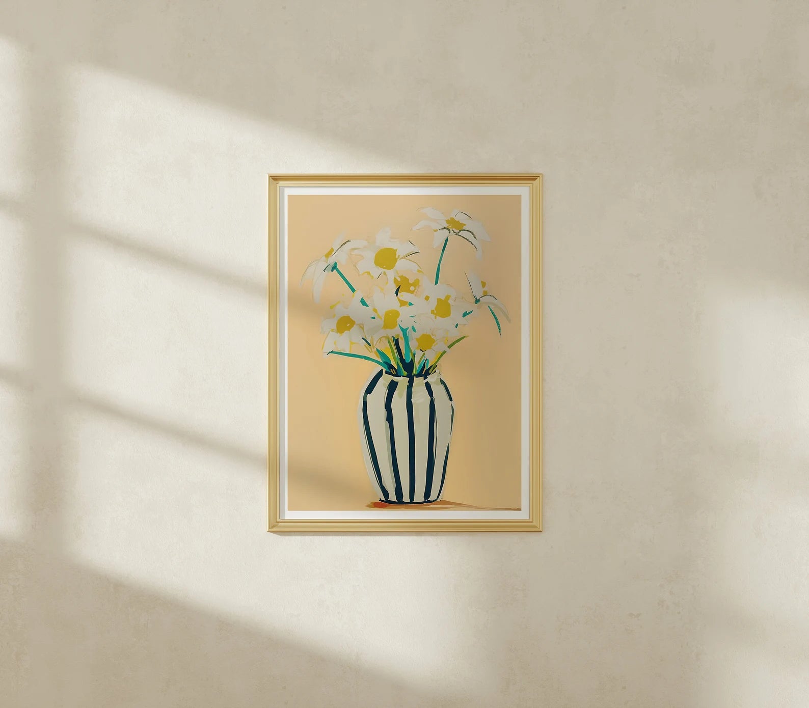 Vertical 3x4 Wall Frame Mockup With Sunlight