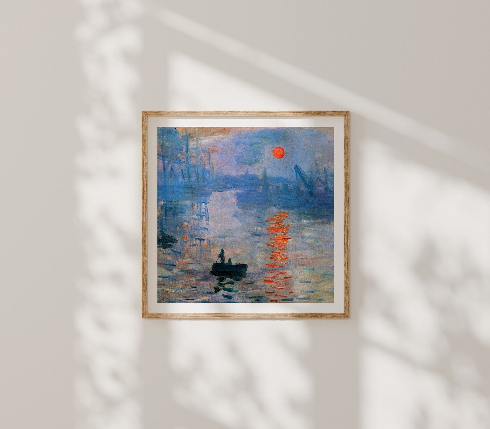 Square Wall Frame Mockup With Sunlight