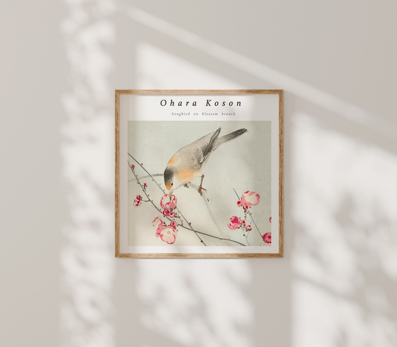 Square Wall Frame Mockup With Sunlight