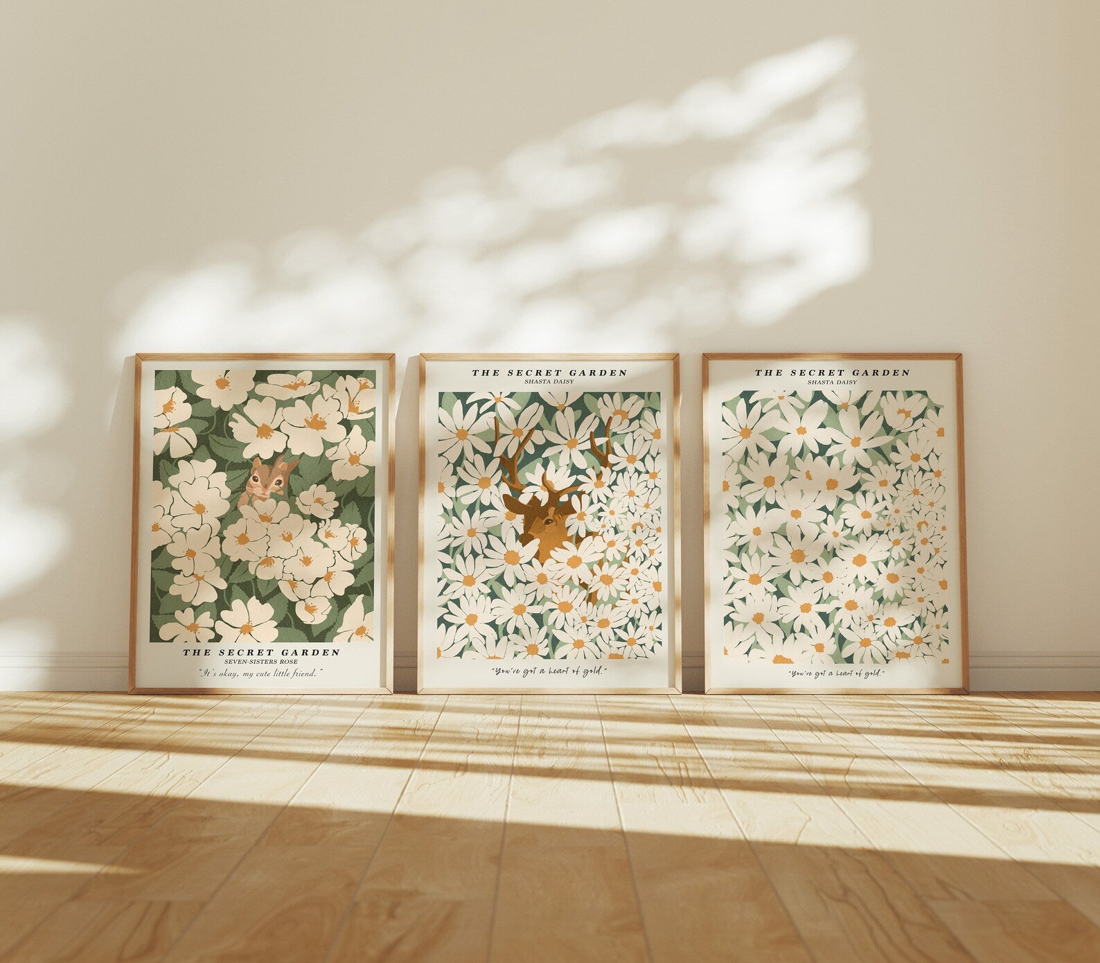 3 Vertical Frames Mockup With Sunlight