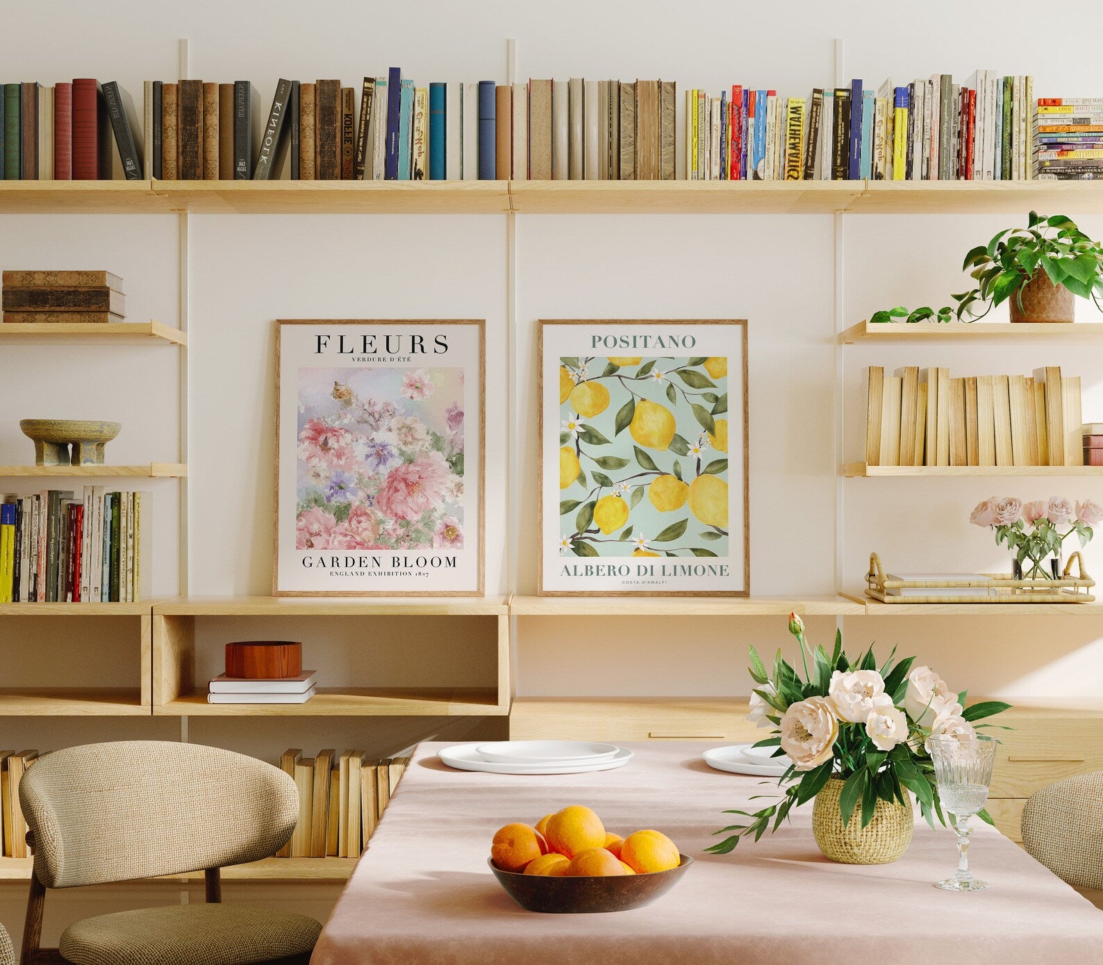 2 Vertical 3x4 Dining Table Frames Mockup