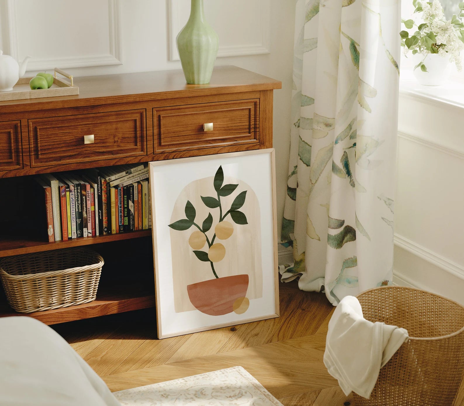 Vertical 3x4 Bedroom Frame Mockup With Sunlight