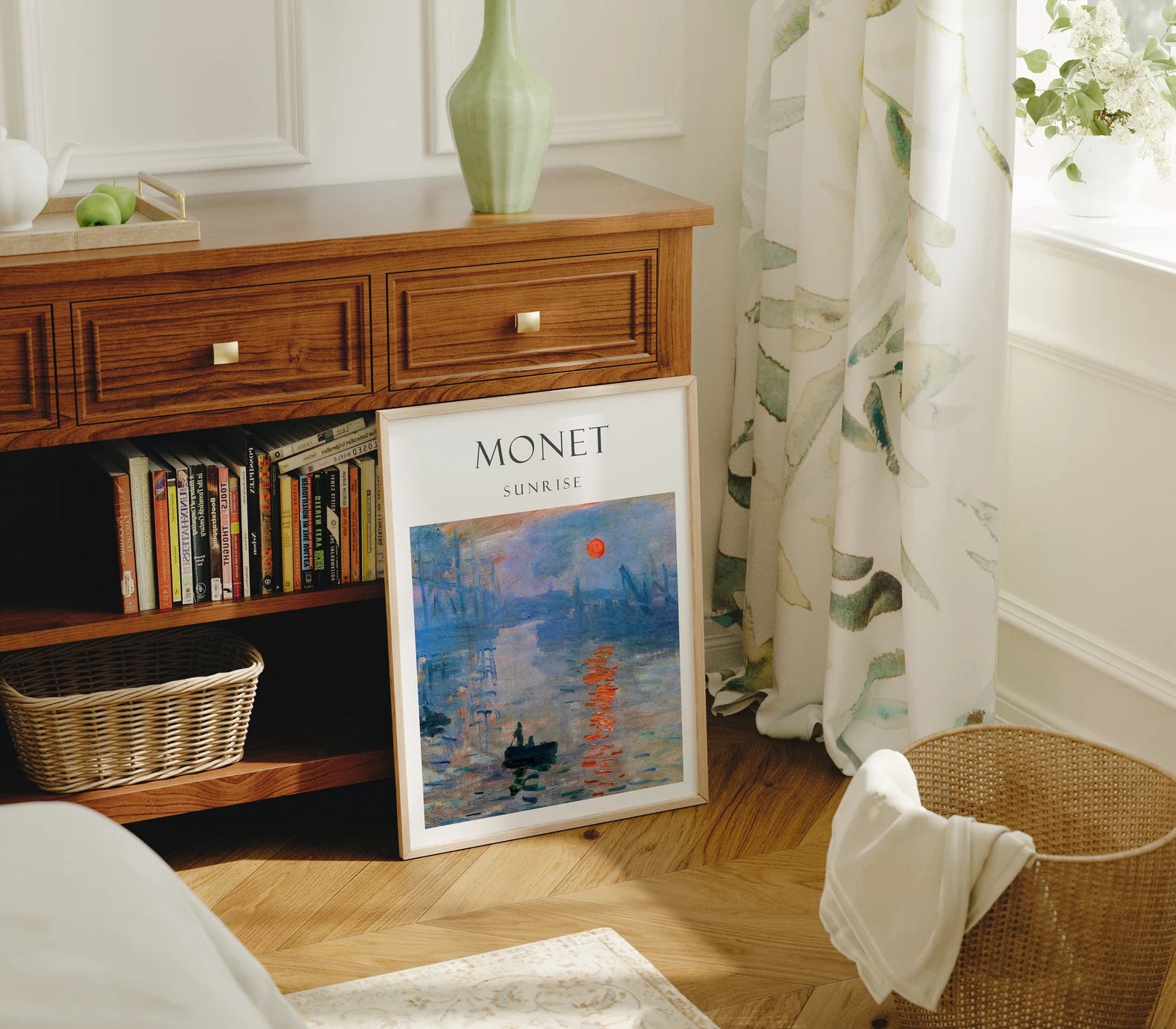 Vertical 3x4 Bedroom Frame Mockup With Sunlight