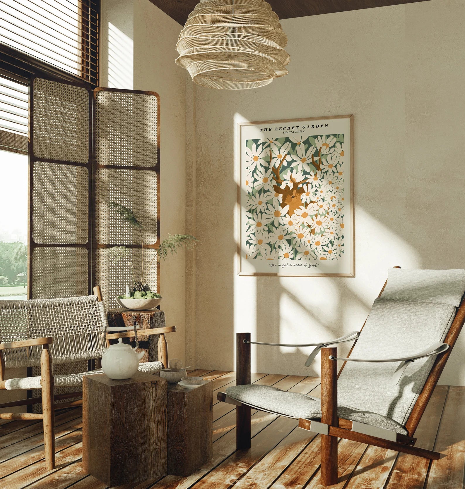 Vertical 3x4 Wall Frame Mockup With Sunlight