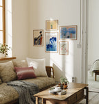 5 Living Room Wall Gallery 5x7 Frames Mockup With Sunlight