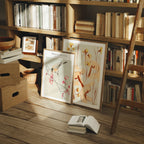 2 Vertical 3x4 Library Frames Mockup With Sunlight