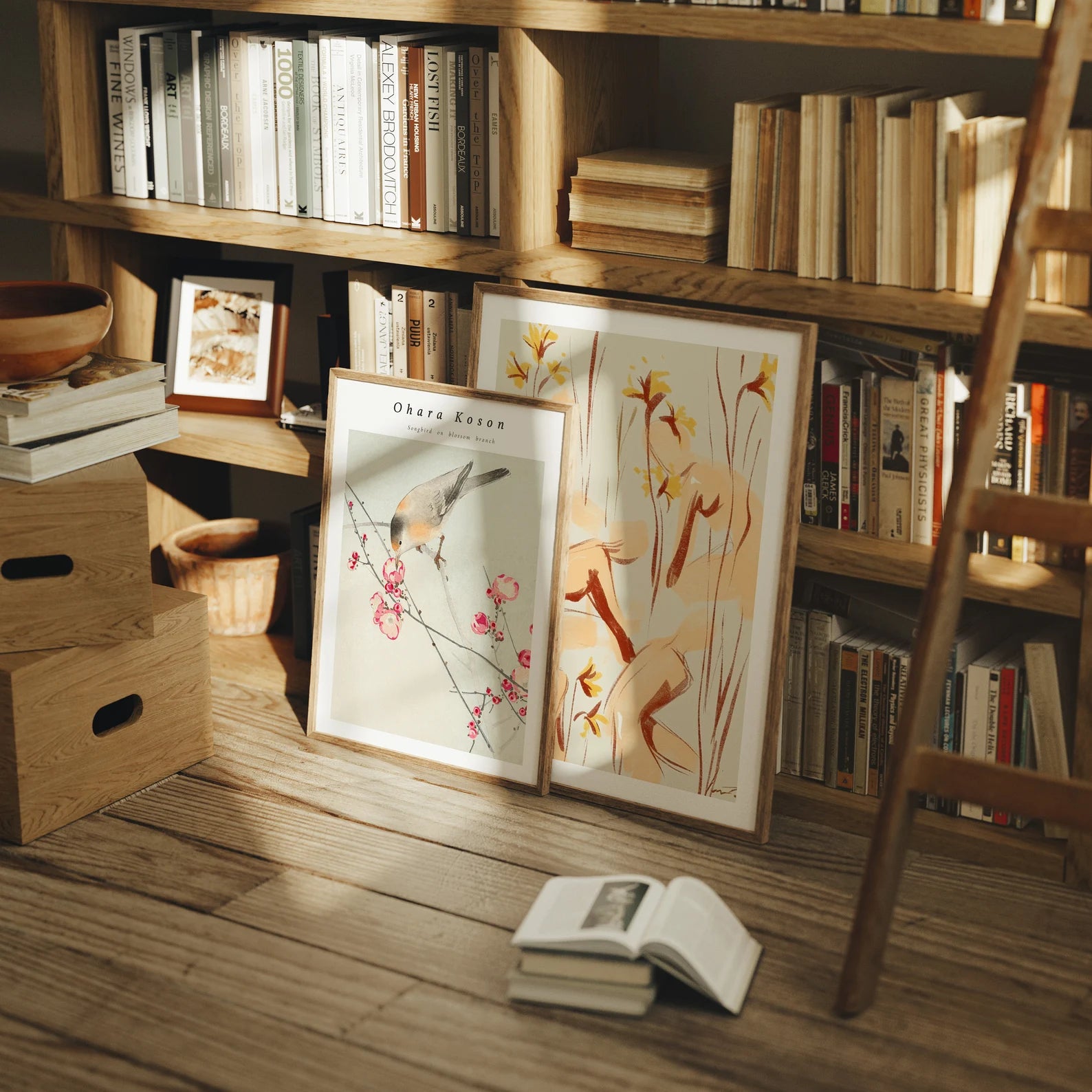 2 Vertical 3x4 Library Frames Mockup With Sunlight