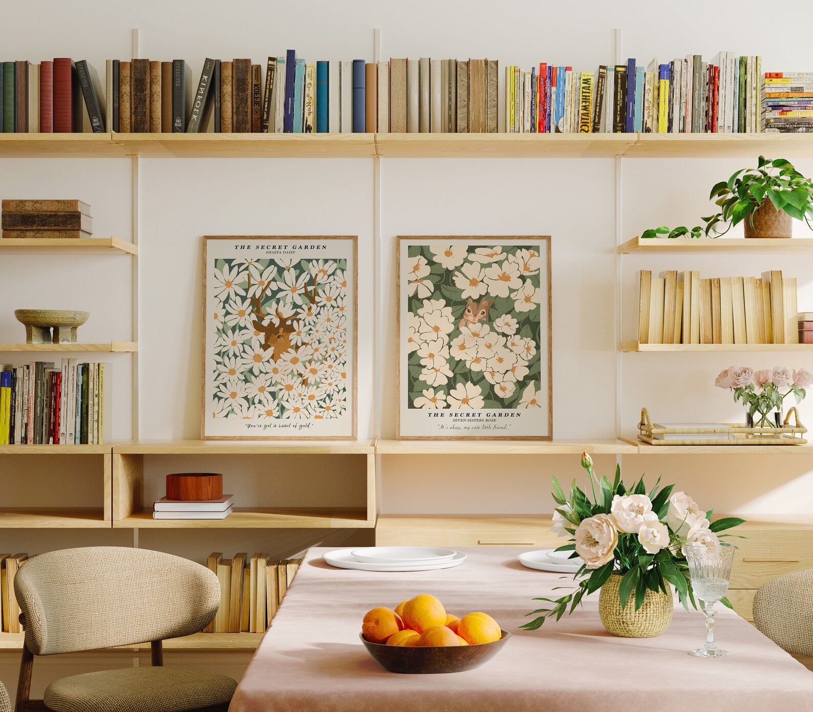 2 Vertical 3x4 Dining Table Frames Mockup