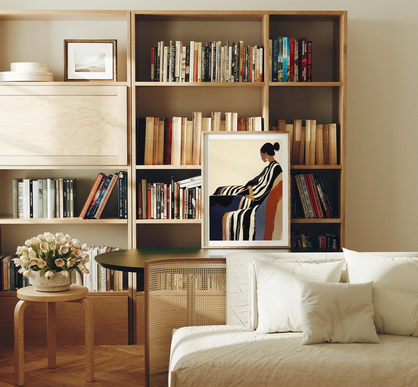 Vertical 3x4 Living Room Frame Mockup With Sunlight