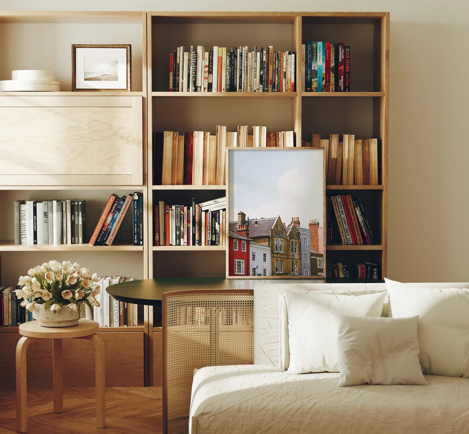 Vertical 3x4 Living Room Frame Mockup With Sunlight