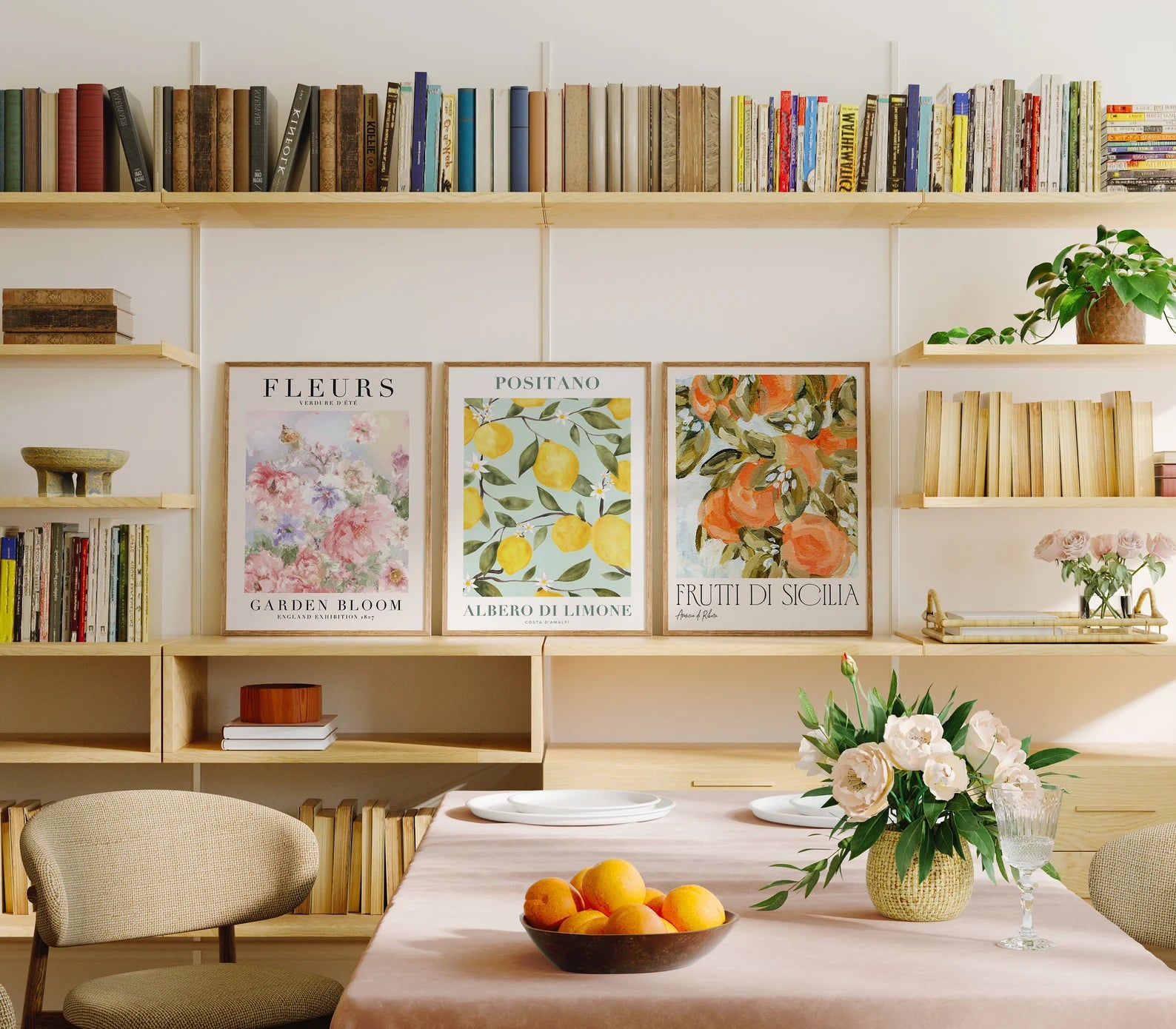 3 Vertical 3x4 Dining Room Frame Mockup