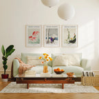 3 Vertical 5x7 Living Room Wall Frames Mockup