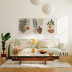 3 Vertical 5x7 Living Room Wall Frames Mockup