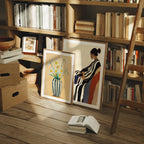 2 Vertical 3x4 Library Frames Mockup With Sunlight