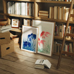 2 Vertical 3x4 Library Frames Mockup With Sunlight