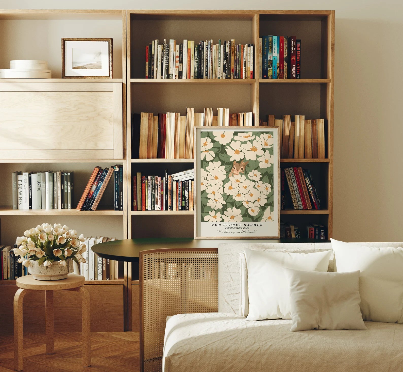 Vertical 3x4 Living Room Frame Mockup With Sunlight