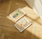 2 Vertical 3x4 Frames On The Floor Mockup With Sunlight
