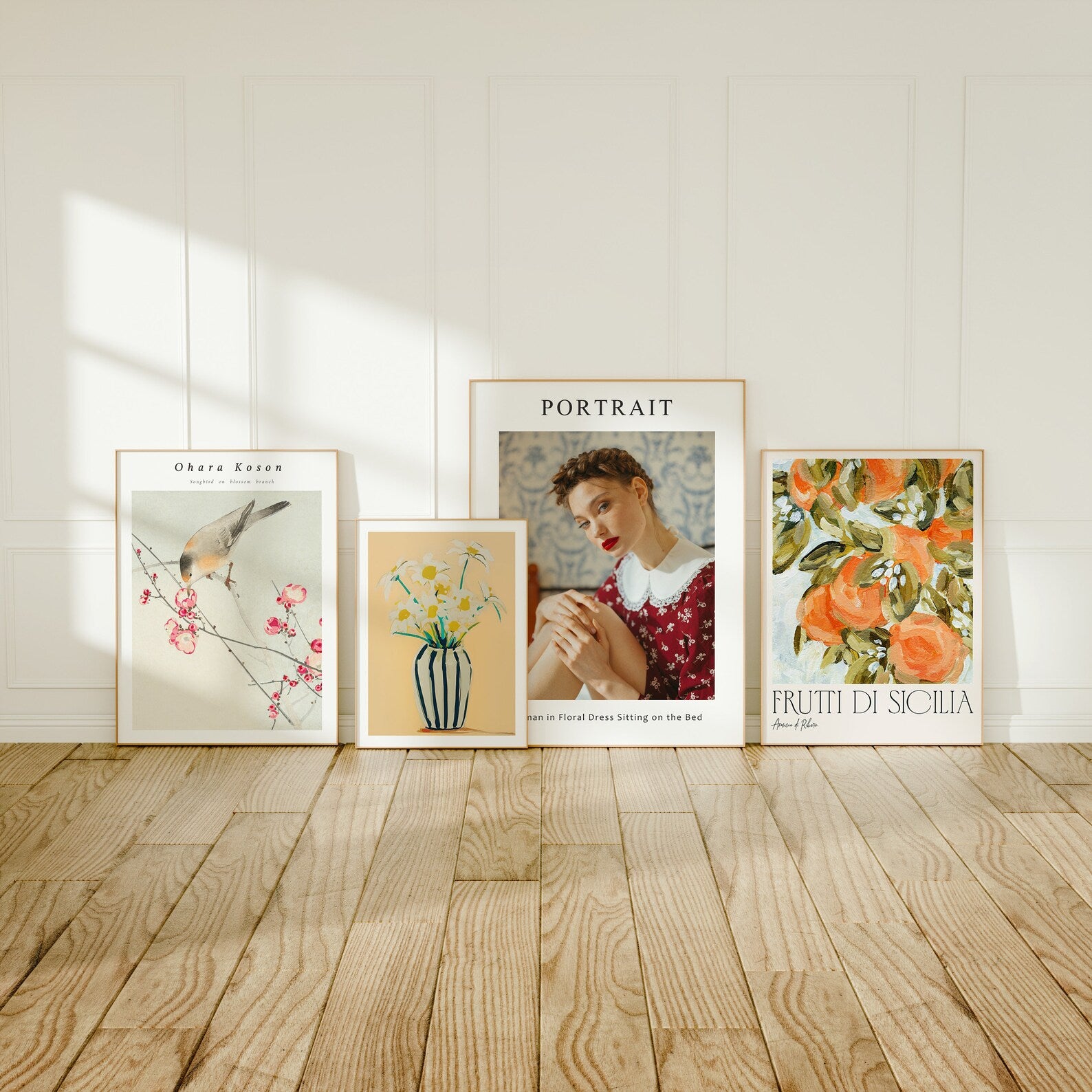 4 Vertical 3x4 Frames Mockup With Sunlight