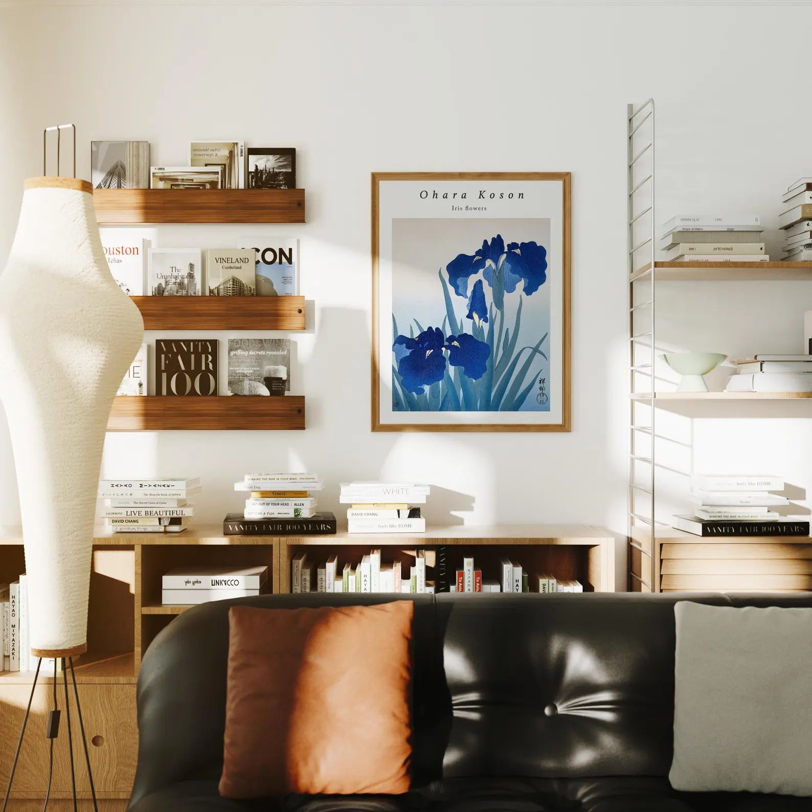 Vertical 3x4 Living Room Wall Frame Mockup With Sunlight