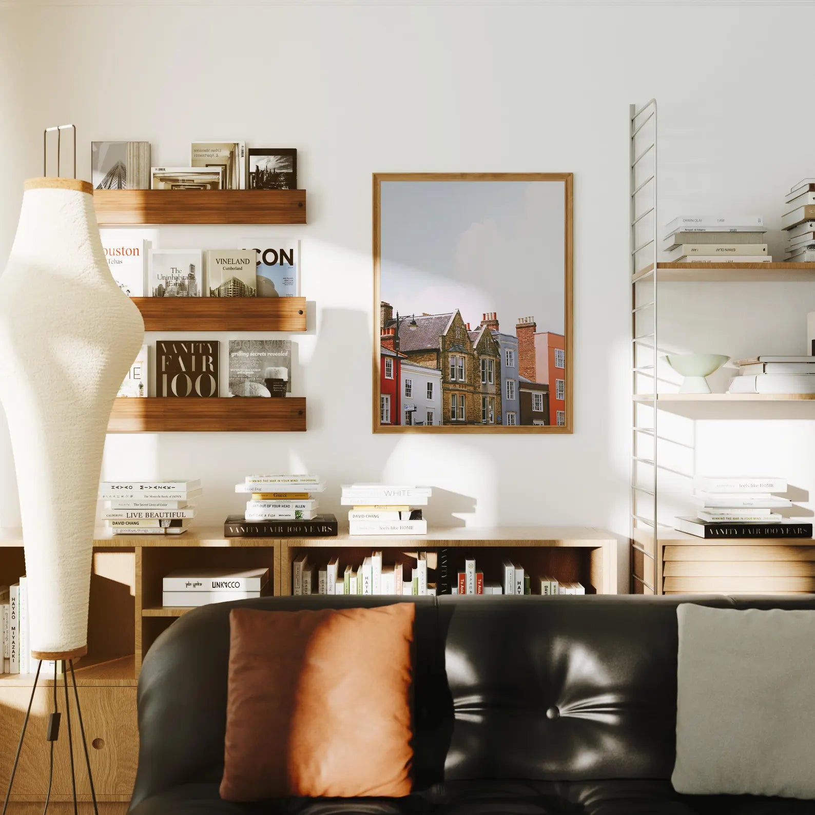 Vertical 3x4 Living Room Wall Frame Mockup With Sunlight